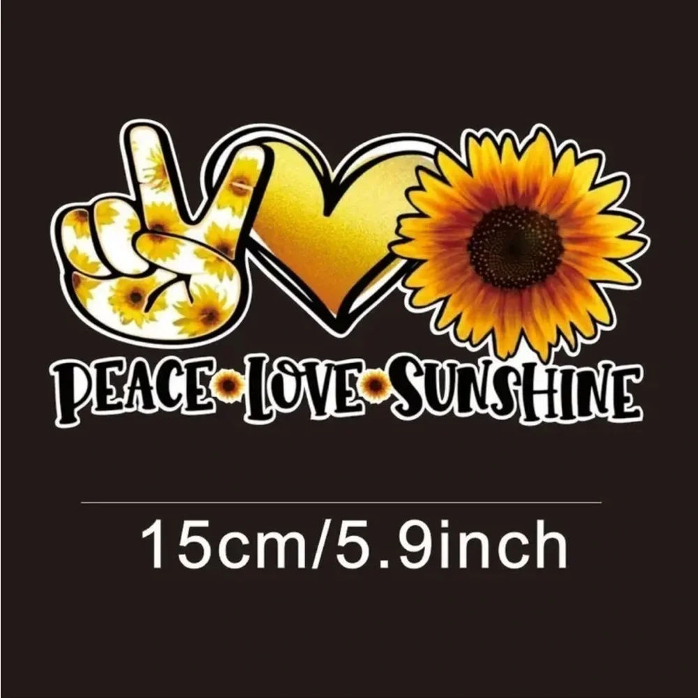 Colorful PEACE LOVE SUNSHINE Self-Adhesive Decal BRAND NEW - Picture 3 of 5